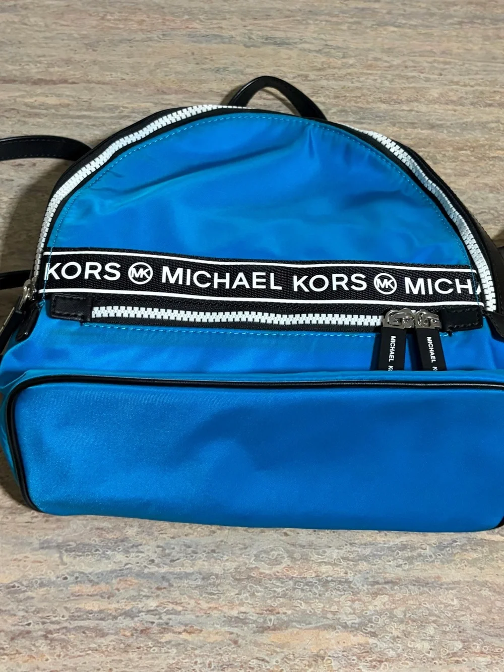 Michael Kors Blue and Black Nylon Small Backpack